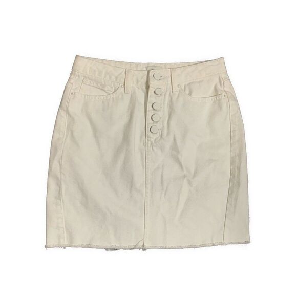 River Island Womens Solid White Denim Jean Mini Skirt 4 Small US 8 UK - Picture 1 of 5